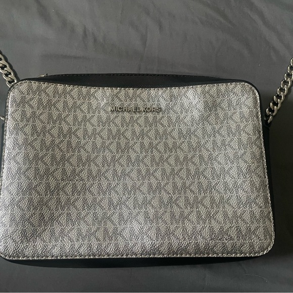 Michael Kors Handbags - Michael Kors Silver and Black Messenger Bag